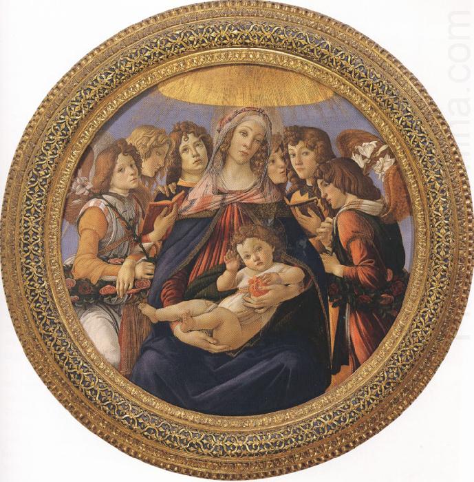 Sandro Botticelli Madonna and Child with six Angels or Madonna of the Pomegranate (mk36) china oil painting image